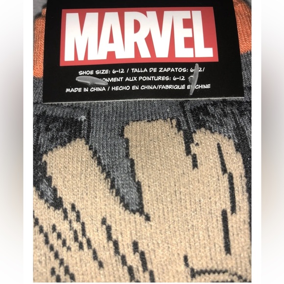 Guardians of the Galaxy Groot Rocket Raccoon Crew Socks 2Pair Men 6-12 Black NEW - Picture 4 of 8